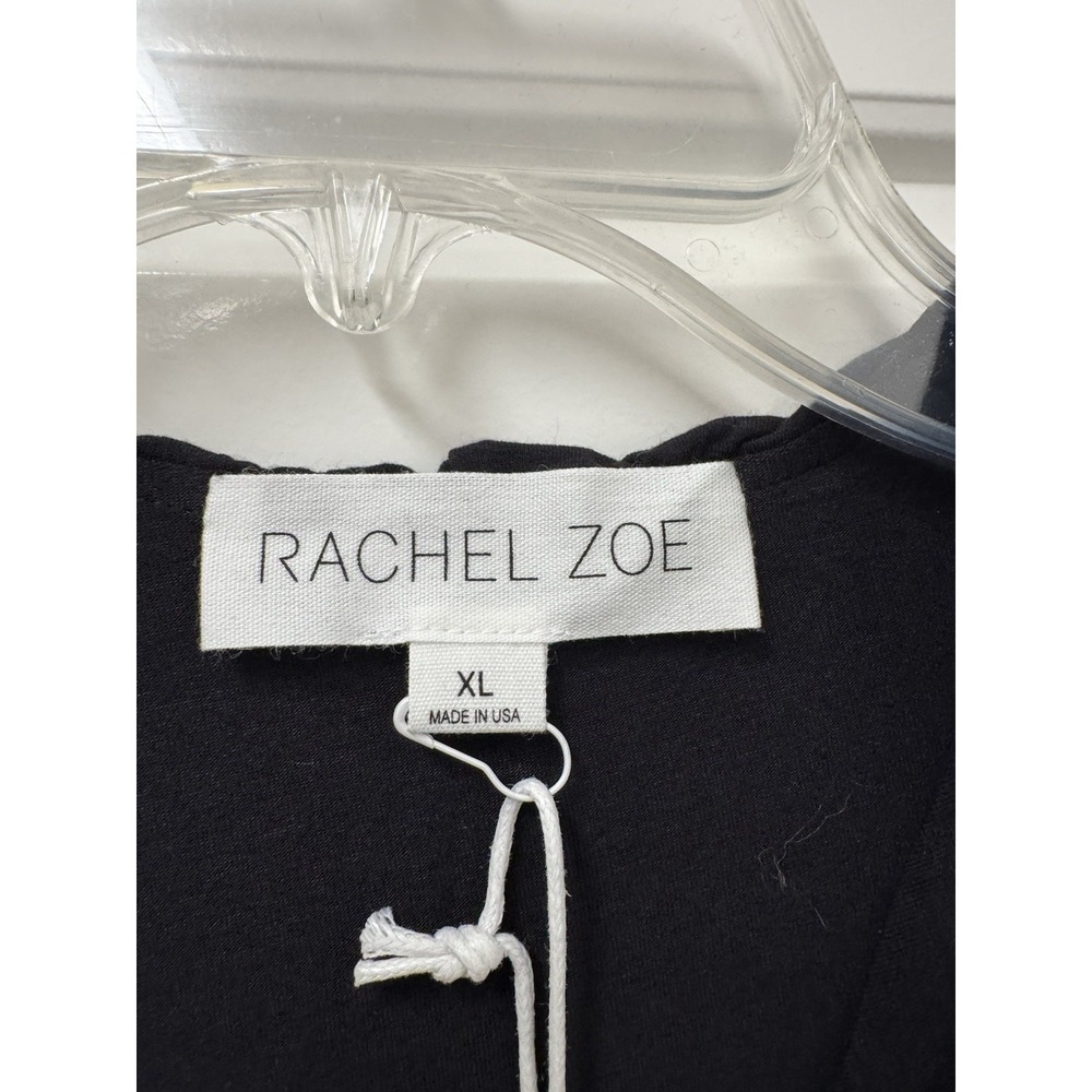 Rachel Zoe Women Black Nicole Ruffled V-Neck Body Suit XL EKB100 NWT - Picture 5 of 14